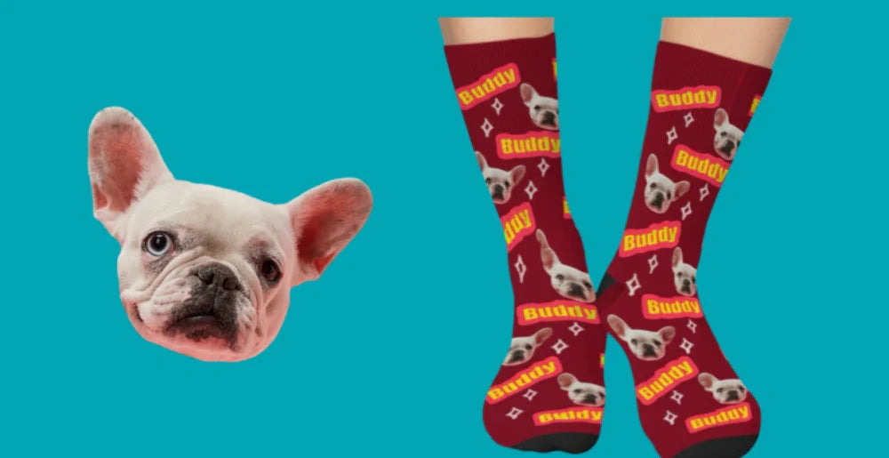 Socks with dog faces