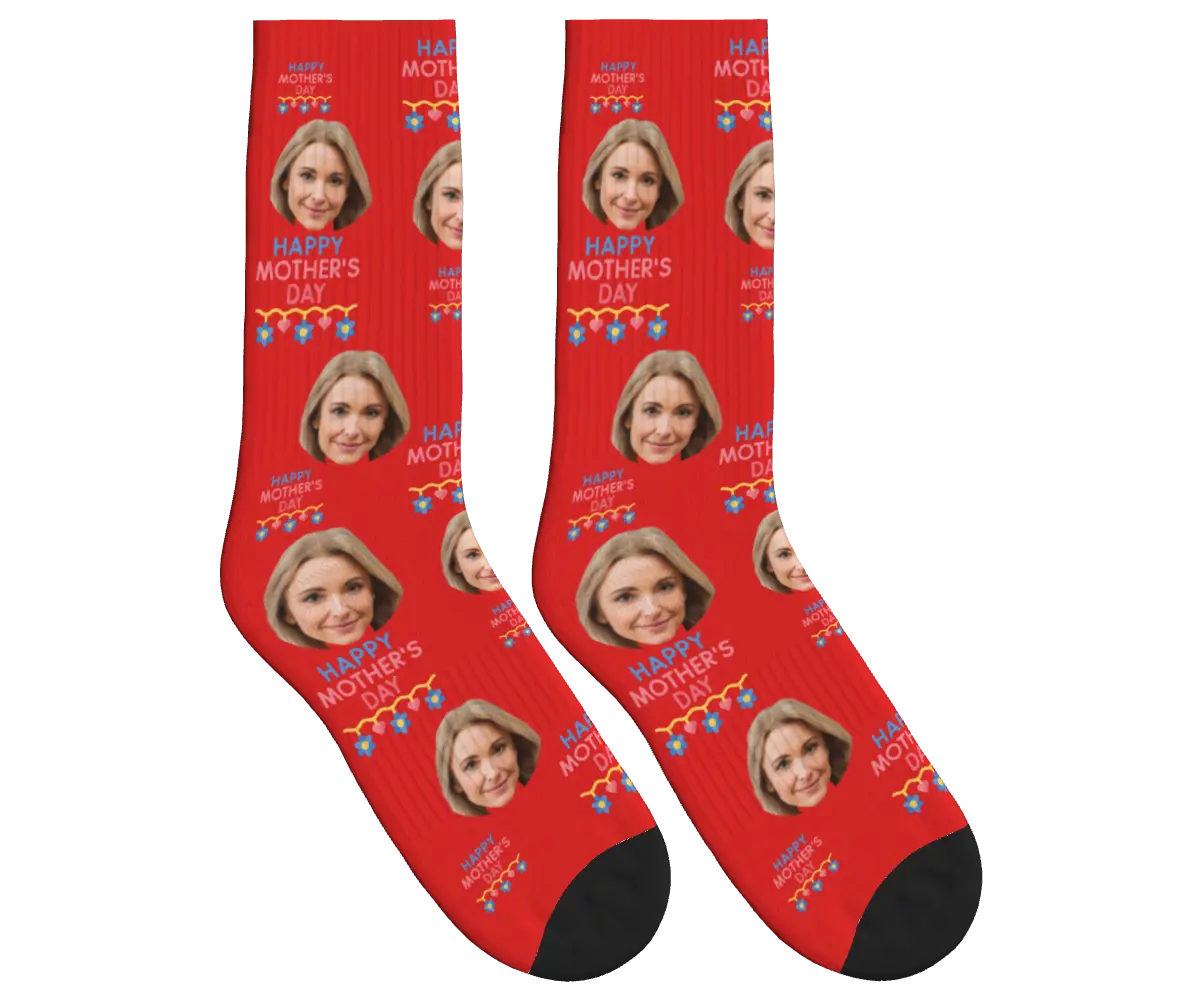 Happy Mother's Day Socks - Red / Crew Socks