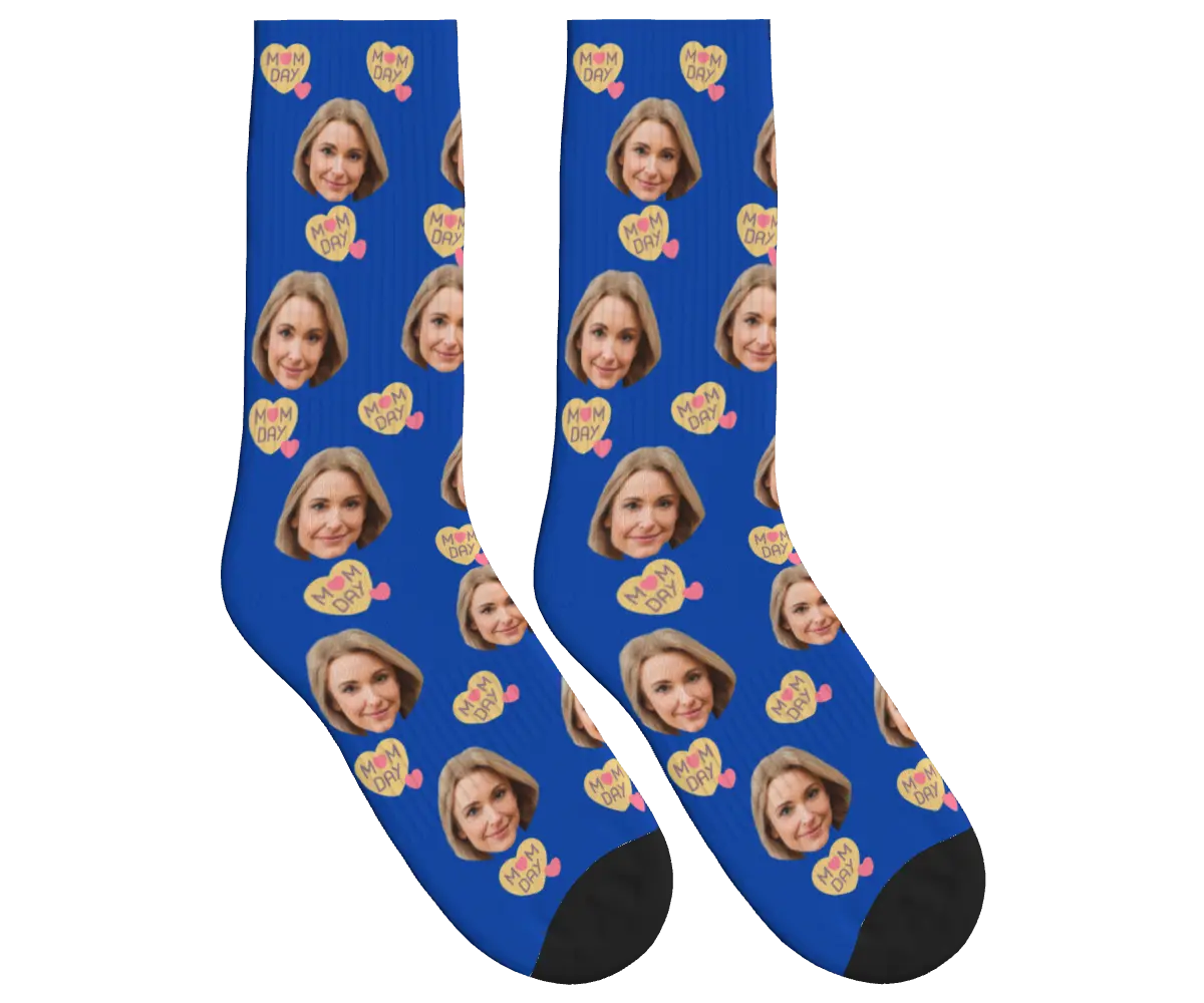 Mom Day Socks - Cobalt Blue / Crew Socks