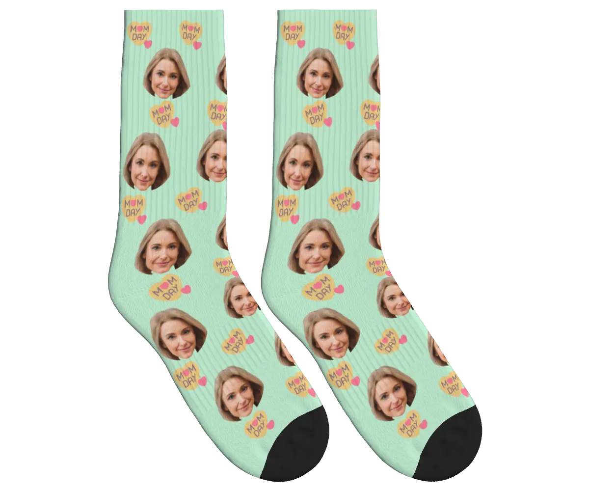 Mom Day Socks - Mint Green / Crew Socks
