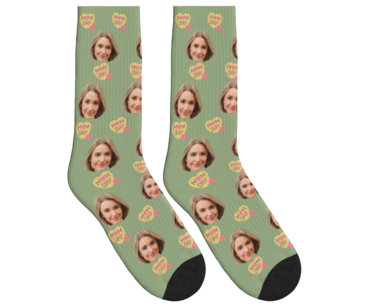 Mom Day Socks - Sage Green / Crew Socks