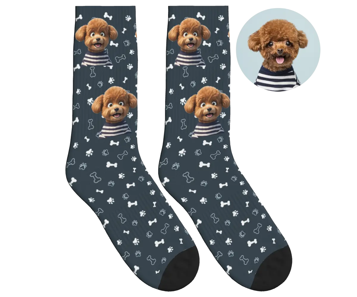 Photo-to-Art Socks - Charcoal Gray / CG Animation