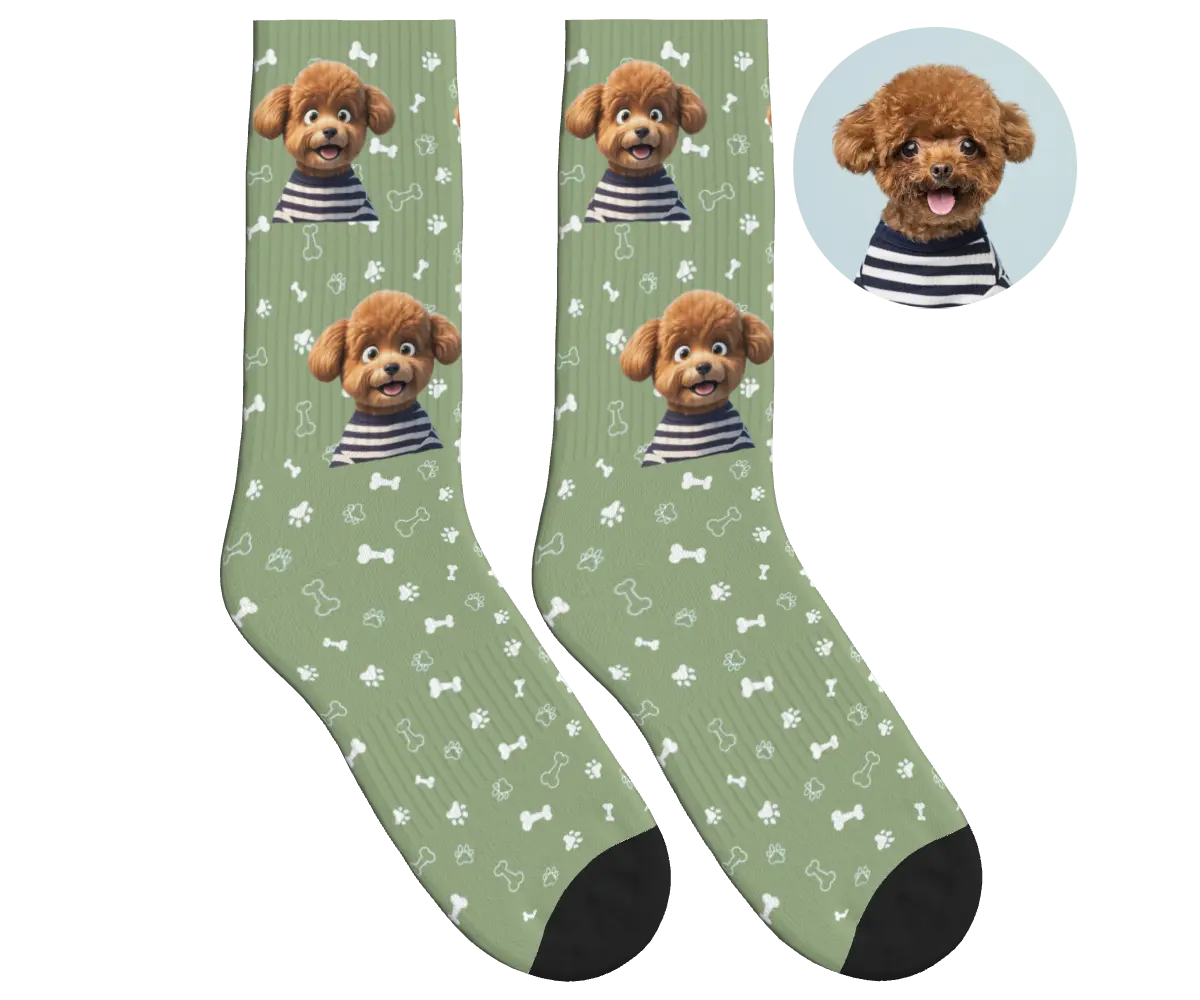 Photo-to-Art Socks - Sage Green / CG Animation