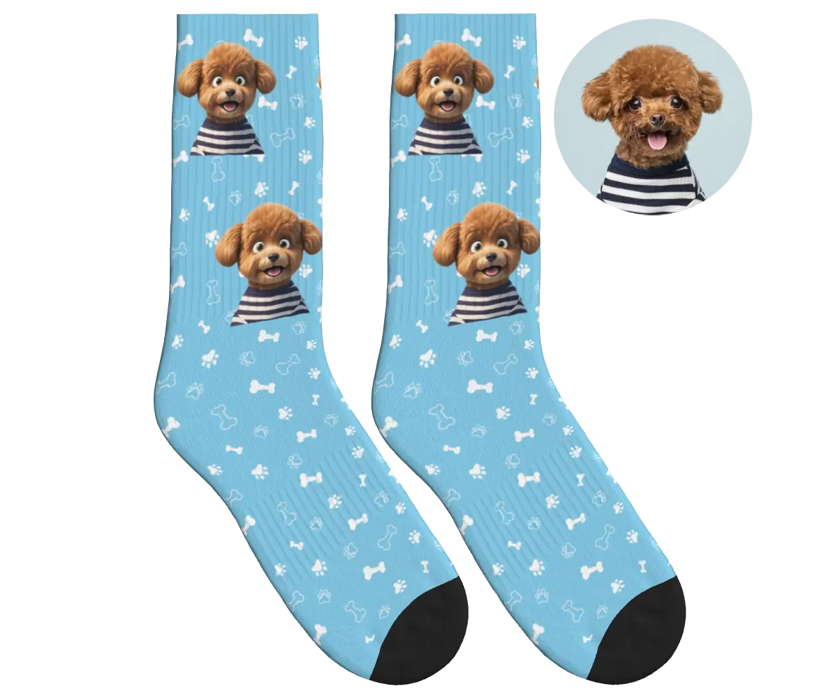 Photo-to-Art Socks - Sky Blue / CG Animation