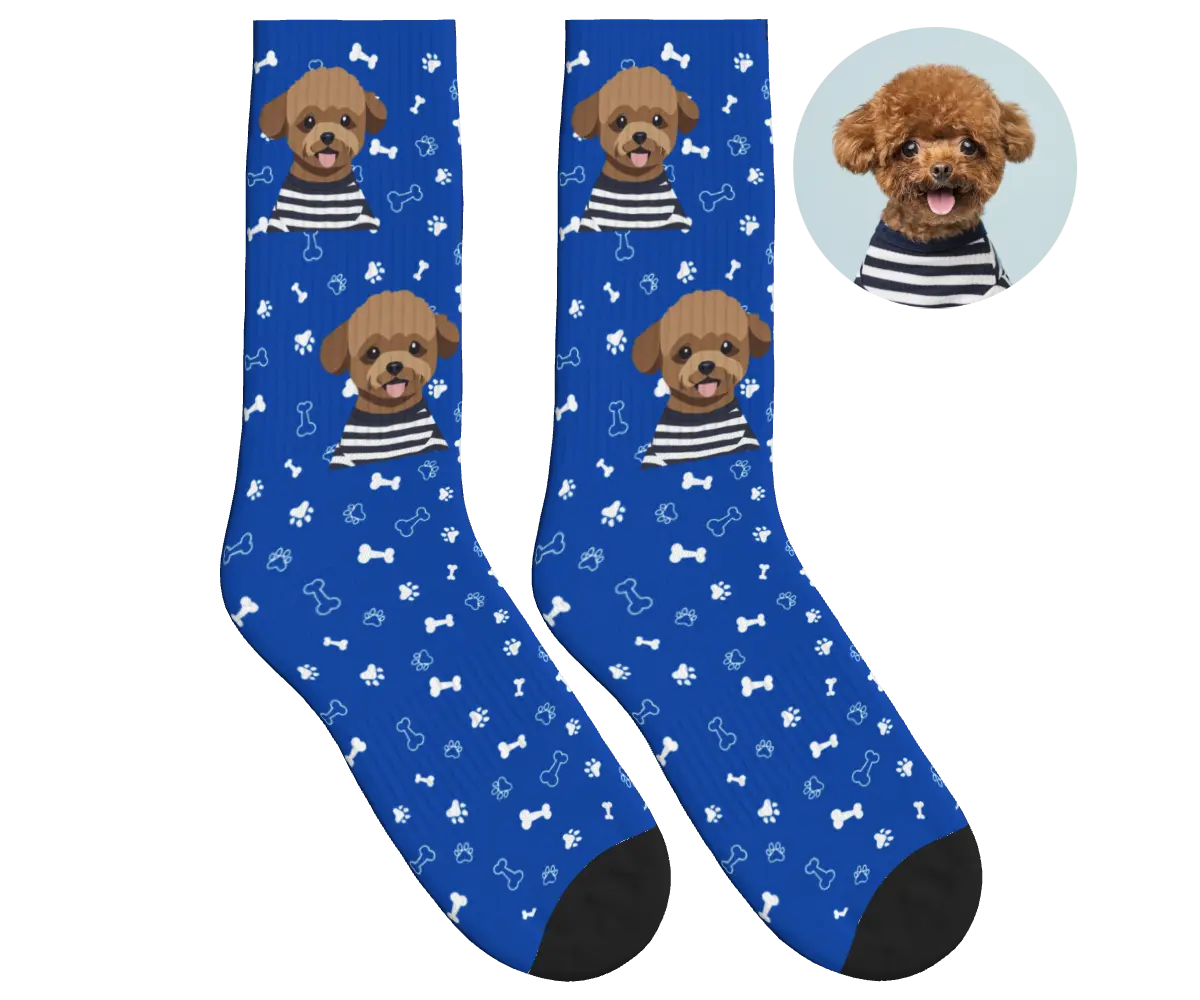Photo-to-Art Socks - Cobalt Blue / Anime