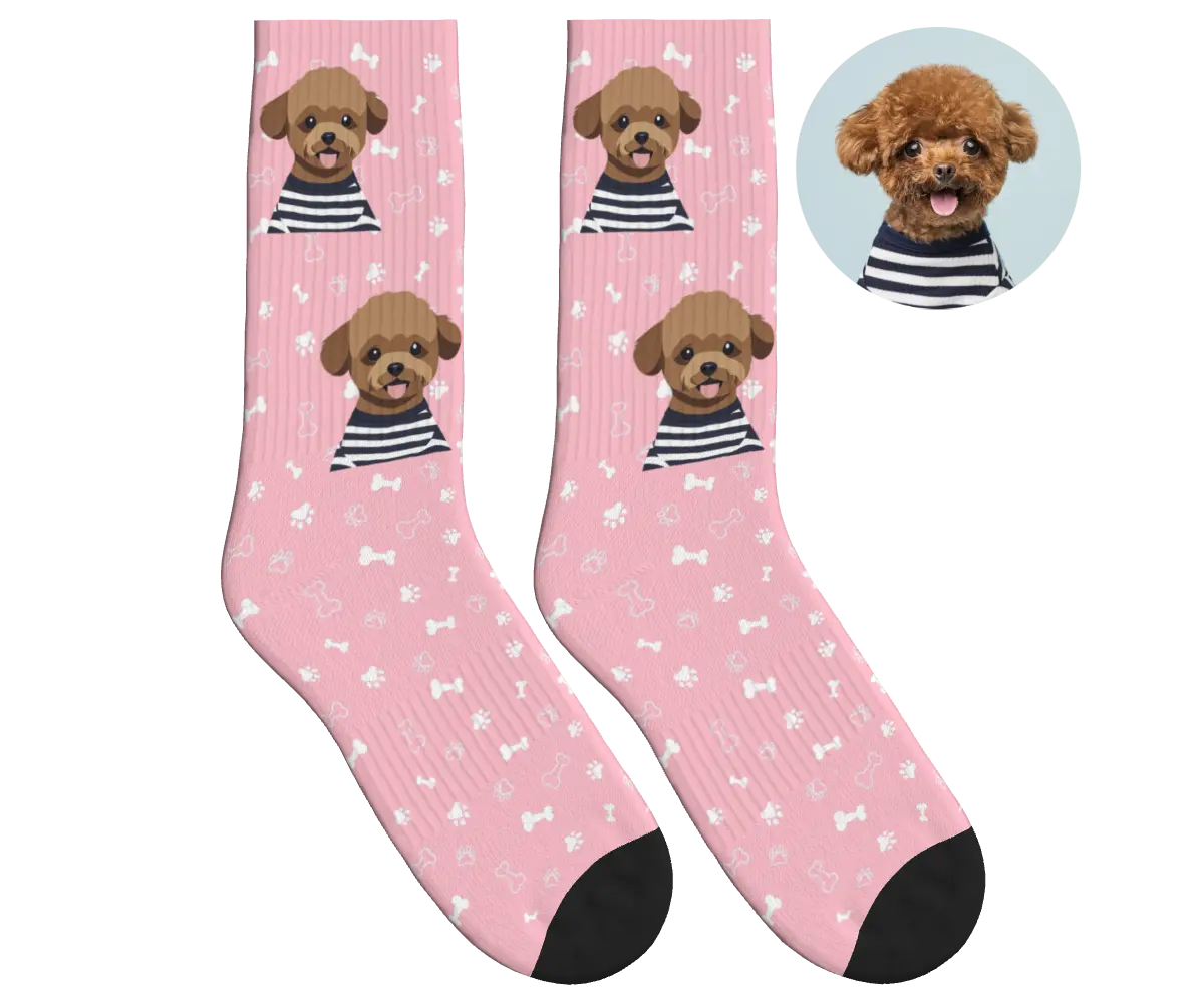 Photo-to-Art Socks - Pink / Anime