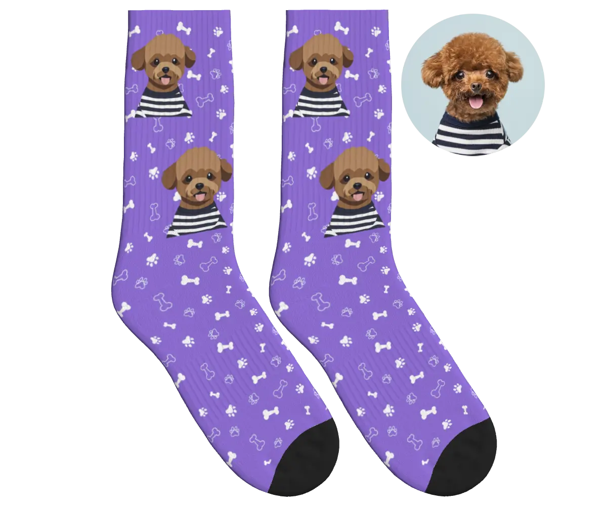 Photo-to-Art Socks - Purple / Anime