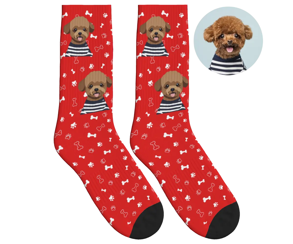 Photo-to-Art Socks - Red / Anime