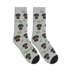 Banknote Icon Dog Face Socks in Light Gray with a custom dog photo