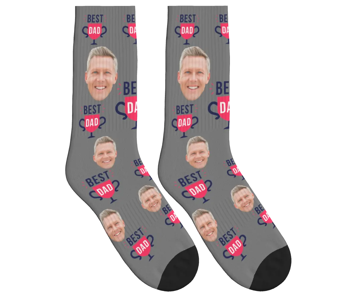 Best Dad Socks - Gray / Crew Socks