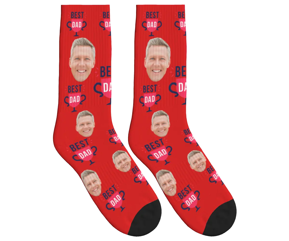 Best Dad Socks - Red / Crew Socks