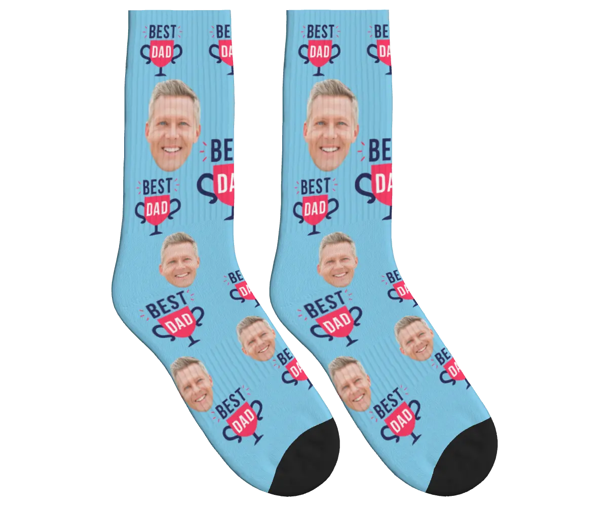 Best Dad Socks - Sky Blue / Crew Socks