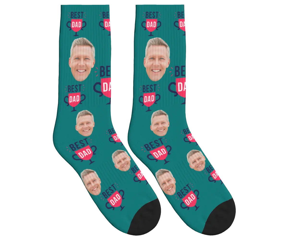 Best Dad Socks - Teal / Crew Socks