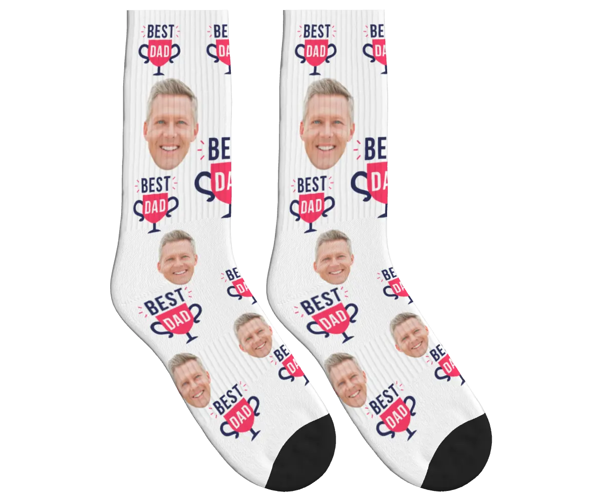 Best Dad Socks - White / Crew Socks