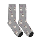 Best Dog Ever Dog Face Socks in Silver Gray with a custom dog photo