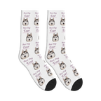 Best Dog Ever Dog Face Socks in White with a custom dog photo