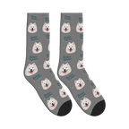 Better Together Dog Face Socks in Gray with a custom dog photo