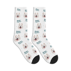 Better Together Dog Face Socks in White with a custom dog photo