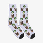 Broccoli Grove Dog Face Socks in Lavender with a custom dog photo