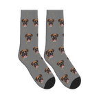 Constellation Dog Face Socks in Gray with a custom dog photo