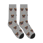 Constellation Dog Face Socks in Silver Gray with a custom dog photo
