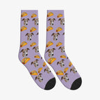 Crispy Taco Dog Face Socks in Muted Lilac with a custom dog photo
