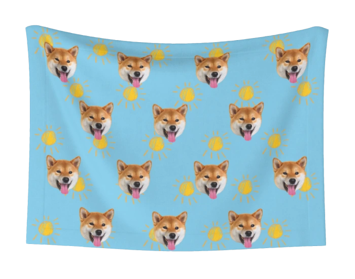 Personalized dog photo blanket