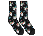 Dog Face Barkday Socks - Black / Crew Socks