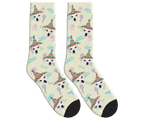 Dog Face Barkday Socks - Beige / Crew Socks