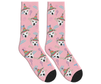 Dog Face Barkday Socks - Pink / Crew Socks