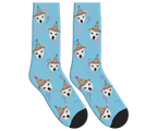 Dog Face Barkday Socks - Sky Blue / Crew Socks