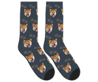 Fireworks & Dog Face Socks in Charcoal Gray — personalized dog photo design