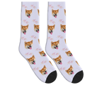 Fireworks & Dog Face Socks in Lavender — personalized dog photo design