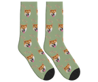 Fireworks & Dog Face Socks in Sage Green — personalized dog photo design
