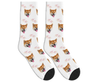 Fireworks & Dog Face Socks in White — personalized dog photo design