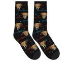 Dog Face & Love Arrows Socks - Black / Crew Socks