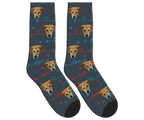 Dog Face & Love Arrows Socks - Charcoal Gray / Crew Socks