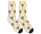 Money Bags & Dog Face Socks in Beige — personalized dog photo design