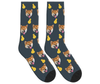 Money Bags & Dog Face Socks in Charcoal Gray — personalized dog photo design