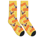 Dog Name & Face Socks - Mustard Yellow / Crew Socks