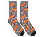 Dog Name & Face Socks - Gray / Crew Socks