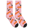 Dog Name & Face Socks - Pink / Crew Socks