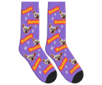 Dog Name & Face Socks - Purple / Crew Socks