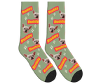 Dog Name & Face Socks - Sage Green / Crew Socks
