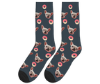 Donuts & Dog Face Socks in Charcoal Gray — personalized dog photo design