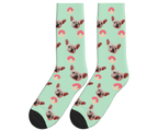 Donuts & Dog Face Socks in Mint Green — personalized dog photo design