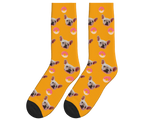 Donuts & Dog Face Socks in Orange — personalized dog photo design