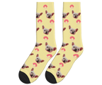 Donuts & Dog Face Socks in Pale Yellow — personalized dog photo design