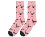 Donuts & Dog Face Socks in Pink — personalized dog photo design