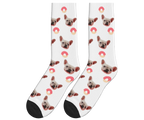 Donuts & Dog Face Socks in White — personalized dog photo design